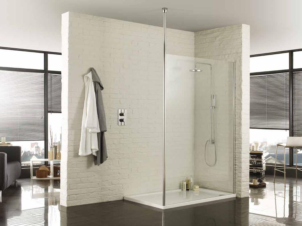 wetroom 8 The floor to ceiling post can be cut to your required size to suit your room. walk-in Effortlessly stylish the Wetroom Walk-In is the latest in enclosure design.