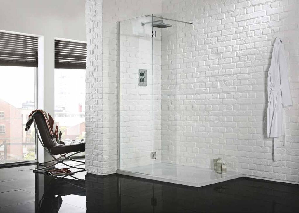 wetroom 8 return panel The wetroom with return panel not only provides a pivoting deflector to minimise water splashes but also creates a sophisticated showering solution.