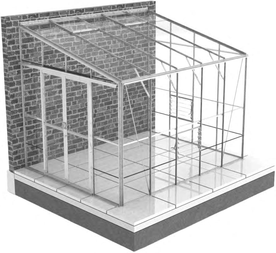 Model HE-BOS 8FT DEEP LEAN-TO C D A B Example 8 X 10 External Frame Dimensions (for base sizes see page 3)