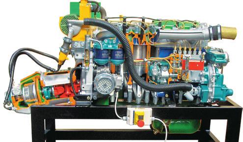 in-line injection pump Timing gears Water cooled Gear oil pump FARM TRACTOR CUT-AWAY 4-STROKE DIESEL ENGINE, KUBOTA