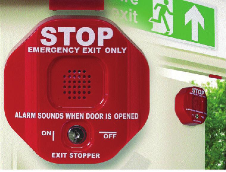 operated override facility is incorporated into the front of the unit allowing authorised use of the door Options for instant or delayed alarm are built into the unit Injection moulded in red or
