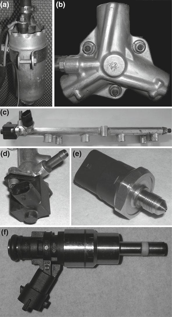 2.4 Description of the Common Rail Injection System 31 Fig. 2.12 Pictures of components common rail injection system mounted on a 2.
