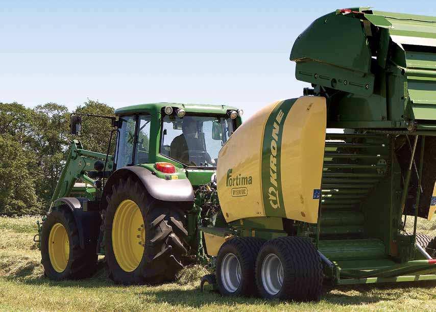 Krone s Fortima V 1500 and V 1800 models produce 4 x 3.25 to 4 x 6 bales. Smaller bale sizes are often preferred in grass silage, while larger diameter bales are preferred in hay and straw.