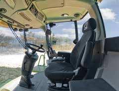 The Krone BiG M cab, with tinted windows and slim posts, offers a perfect view of all