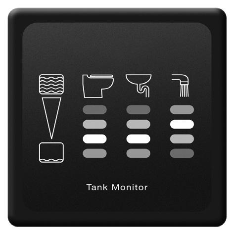 tanks. Three float switches, which activate a set of four lights, are installed in the desired tank.