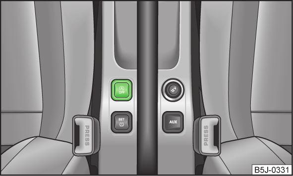 Operating principle Fig. 100 Centre console: Button for the START-STOP system on page 114.