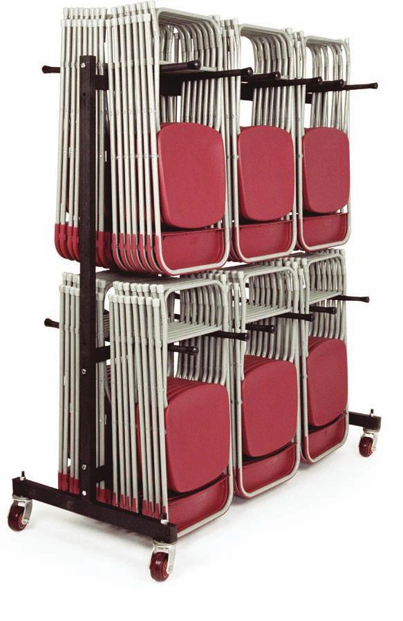 L29 x W470 x H150mm All measurements are for fully loaded trolleys. 40 Chair Trolley TC40T 70 Chair Trolley The 70 chair trolley will hold upto 70 of the flat back or the fan back folding chairs.