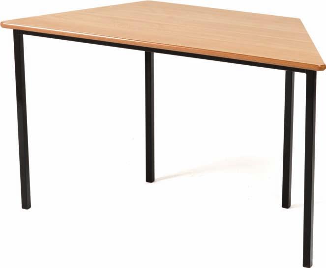Trapezoidal classroom tables All tables feature a one piece powder coated 25mm square box section frame finished in black or light grey. Choose from 2 frame options crushbent or fully welded.