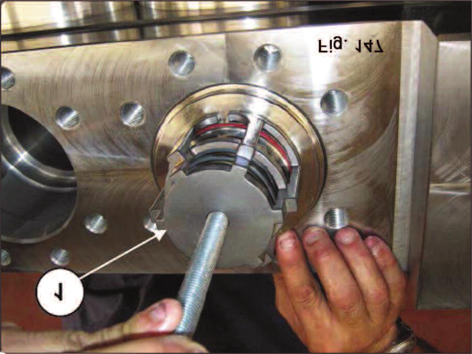 Extract the outlet valve unit with a slap hammer to be applied to the M12 hole of the valve guide (1, fig. 147).