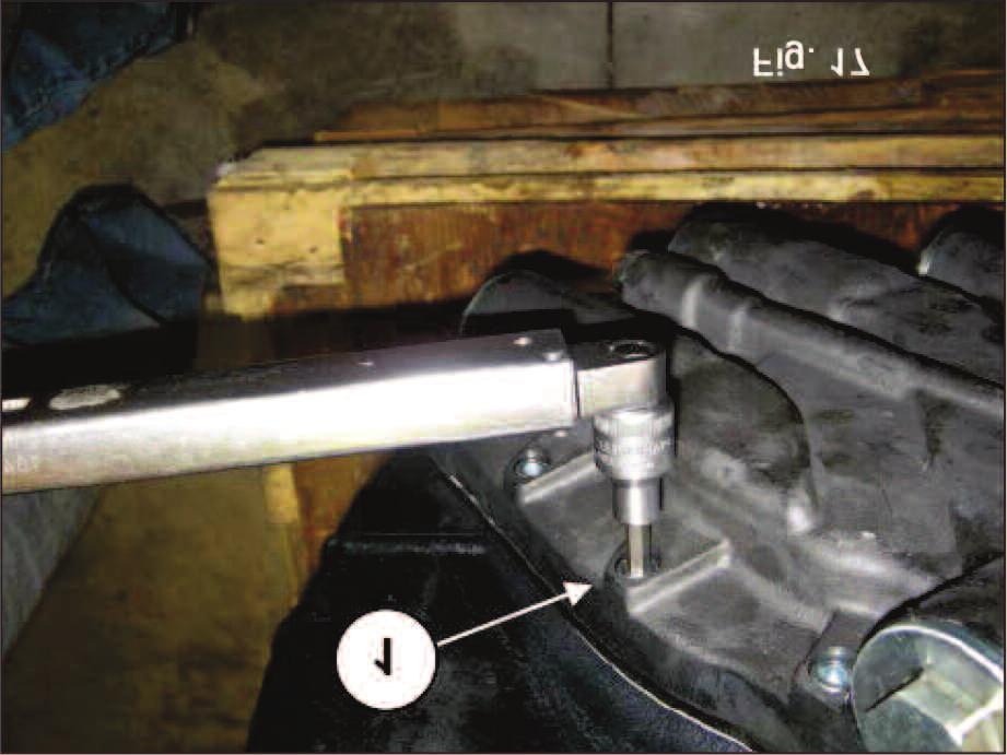 Undo the M16 rear casing fixing screws (1, fig.