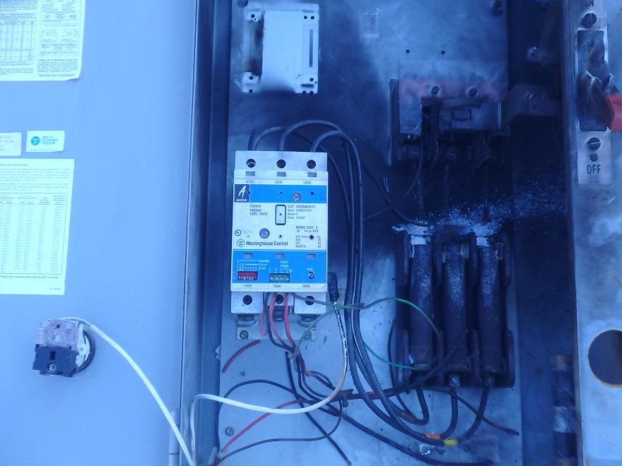 An electrician was working on an energized three-phase electrical circuit for a water pump.