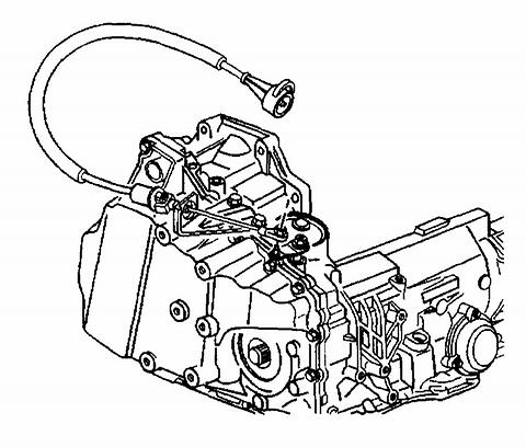 19. Install the transaxle range selector cable to the transaxle range selector cable bracket. 20. Install the automatic transaxle range selector cable retainer to the cable. 21.