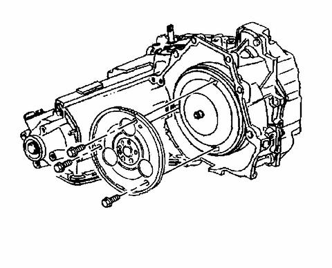 5. Install the J 37096 in order to gain access to the torque converter bolts and to prevent the flywheel from turning. 6. Install the torque converter bolts. Tighten the bolts to 63 Nm (46 ft. lbs.).