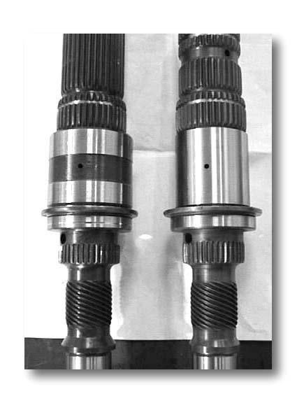 Page 6 of 11 SKYJACKERfi has supplied two types of NP231 output shafts over the past years. The current production output shaft is similar to the NP231 shaft found in the "TJ" series Wranglers.