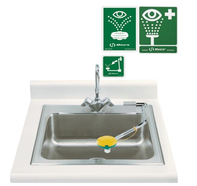 1 Sink or countertop fitted AXION MSR eye / facewash head (SP65) Eye wash sign (SP175) Test tag (SP170) Axion flow