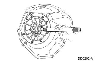 Page 15 of 25 52. CAUTION: Remove the input shaft prior to rotating the transmission. Remove the input shaft. 53. Using the special tool, install the manual control lever seal. 54.
