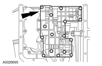 Page 20 of 25 72. CAUTION: Refer to the parts catalog for the correct gasket. Using the incorrect gasket will cause damage to the transmission. Install a new main control-to-separating plate gasket.