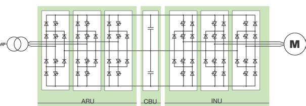 Inverter topology 12-pulse LSU single drive Voltage Source