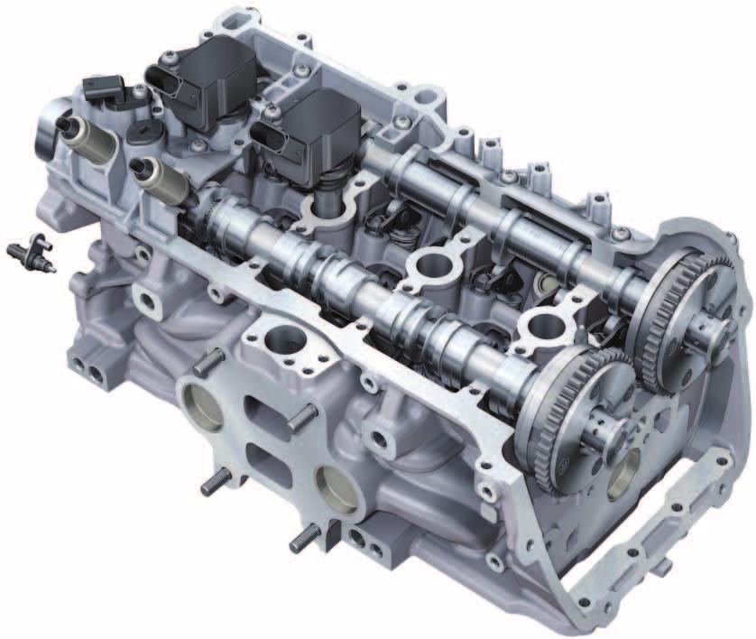 The cylinder head with switching of the valve stroke The cylinder head of the 2.0 TSI engine is a wholly new.