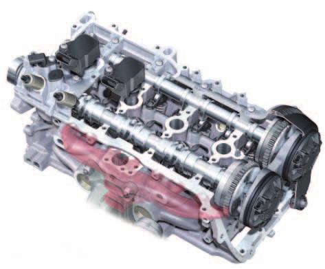 engine mechanics The integrated exhaust manifold The temperature of the exhaust upstream of the compressor of the gas turbine is significantly reduced by the use of a turbocharger.