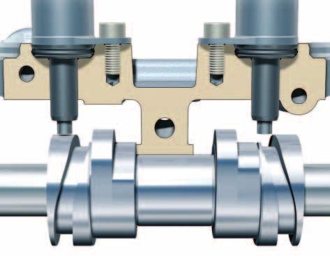 The switching actuators of the valve stroke Multicame each block is moved in both directions between its two switching positions on the exhaust camshaft with two electrical actuators actuators