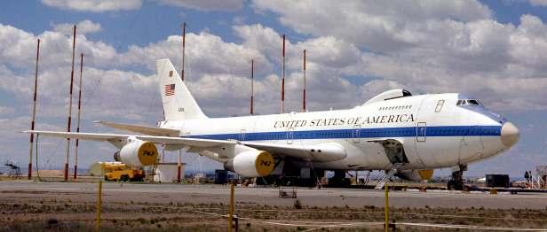 E-4 Boeing 747 span: 195'8", 59.64 m length: 231'4", 70.51 m engines: 4 General Electric F103-GE-100 max.