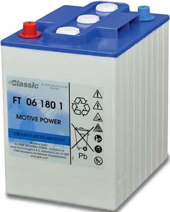 Motive Power > Classic FT Range Block batteries with tubular plates Classic FT Range The FT block battery range is designed for applications in harsh environments such as golf carts, cleaning