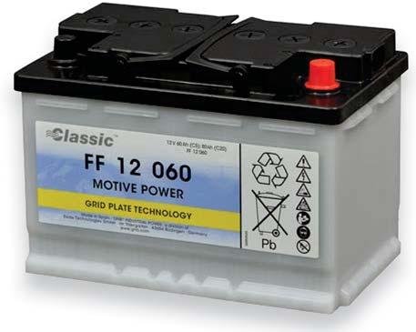 Motive Power > Classic FF Range Block batteries with grid plates Classic FF Range The Classic FFrange battery is suitable for mobile elevating work platforms, cleaning machines, leisure and many