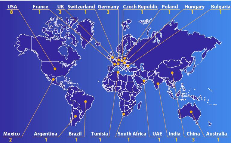 32 x Global Manufacturing Locations &