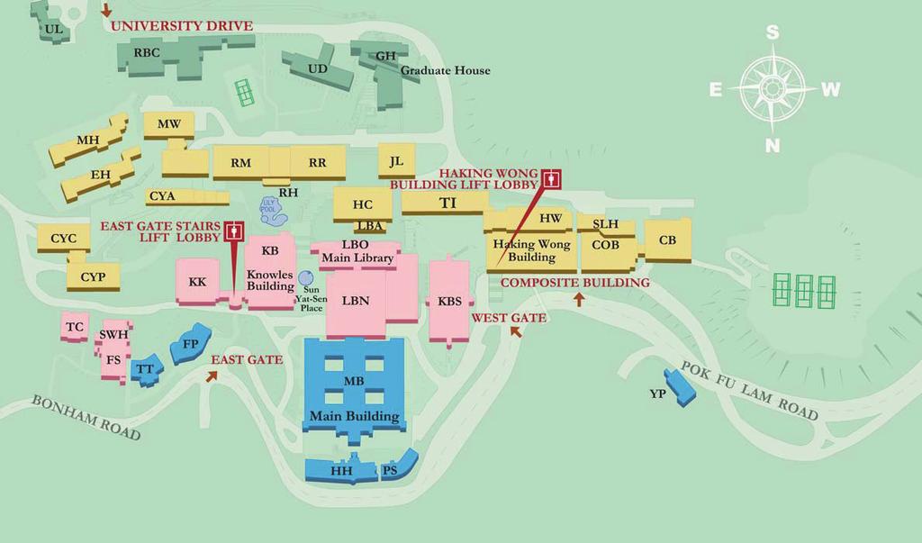 1 2 5 6 8 9 10 3 4 19 20 7 11 25 12 26 13 14 21 27 15 17 16 18 22 23 31 28 29 30 32 24 35 33 34 Free parking is available at HKU.