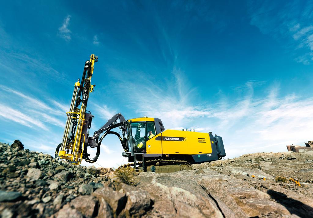 PRECISE POWER HALF THE FUEL CONSUMPTION FIELD STUDIES SHOW THAT THE FLEXIROC T45, DEPENDING ON ROCK CONDITIONS, USES UP TO 50% LESS FUEL THAN ITS PREDECESSOR THE ROC F9 WITHOUT LOSING POWER.