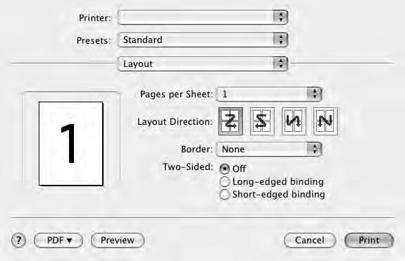 Spreminjanje nastavitev tiskalnika Pri uporabi vašega tiskalnika lahko uporabite napredne funkcije tiskanja. Iz Macintosh aplikacije izberite Print iz menija File.