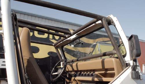 To fold the windshield down simply remove the top 2 bolts in the bracket and the bolts in the upper windshield bracket.