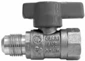 88 Approved for 1/2, 2, 5 psig Tee Handle Female Pipe to Pipe BALL VALVE, CGA 9.1, AGA 3.