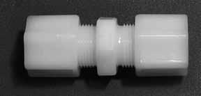 D5161-8 1/2 D5161-10 5/8 D5161-12 3/4 D5161-14 7/8 FERRULE NUT With plastic gripper for use with plastic tubing for sure grip UNION CONNECTOR Tube D5062-4 1/4