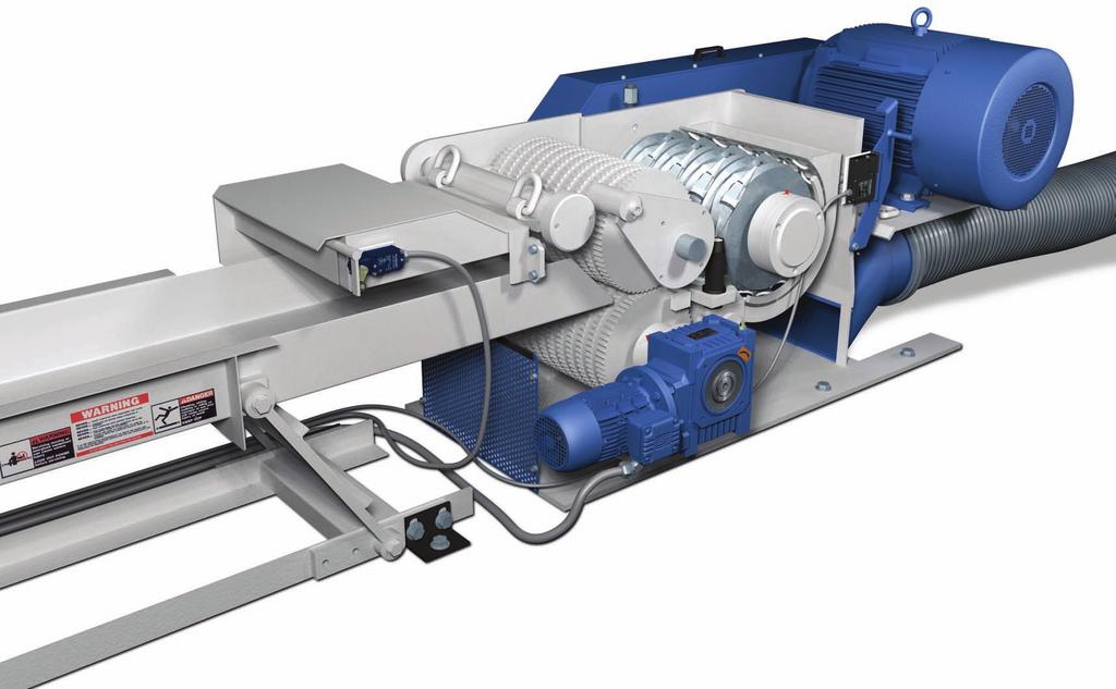 Floating Infeed Chamber Automatically adjusts for various material height and maintains positive feed to the cutting rotor. Easy Access To cuttings inserts and screens for easy maintenance.