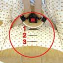 Use buckle position 1 or 2 that is closest to but not underneath your child. Do not use buckle position 3 in rear-facing mode. See page 38 for Adjusting Harness Buckle Position.