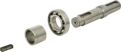 Align the gear to the bearing, so that the shaft can be inserted through the individual components.