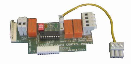 821 Through traffic light module/advance door closure warning ZAP Part# 821 Description: 821 provides a N/O relay that closes when the door operator is in the fully closed position.