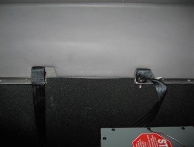 24 Relocate Seat Belt - Trim Flange to Allow for NITE Duct A clearance cut needs to be