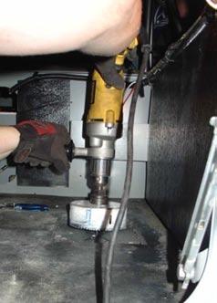 Heater Installation 37 3 Drilling Outlet Hole for Heat Unit Mark the floor of the truck