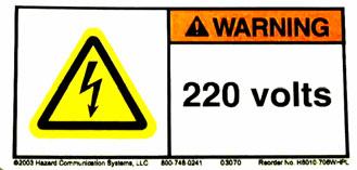 25, Quantity 1 088-001-155, Pin Wheel Center Guard Safety Label, 12.5 x2.