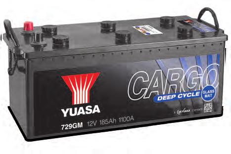 Commercial Vehicle, PSV, Agricultural and Plant Batteries Yuasa Number Voltage Capacity at 20-hour Rate (Ah) Cold Cranking Performance (Amps) EN1 Recommended Charge Rate (Amps) Dimensions (mm) Mean