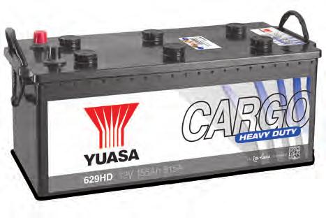 Yuasa Number Voltage Capacity at 20-hour Rate (Ah) Cold Cranking Performance (Amps) EN1 Recommended Charge Rate (Amps) Dimensions (mm) Mean Weight with Acid (kg) Cell Layout Terminal Container