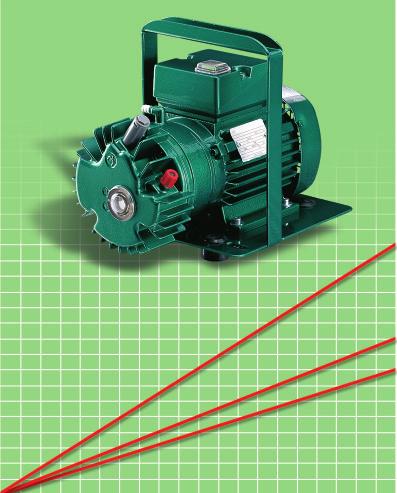low noise level high end vacuum Compact OIL-FREE PISTON VACUUM PUMPS KV SERIES - - Output Voltage Typ Performance data of motor Motor input Current consumption P(W) x