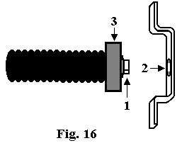 JACK SCREWS CAUTION: At reassembly of jack screw make certain square end of jack screw (1, Fig.16) extends through square hole and is flush with bottom of screw retainer plate (2, Fig.16). Screw retainer plate (2, Fig.