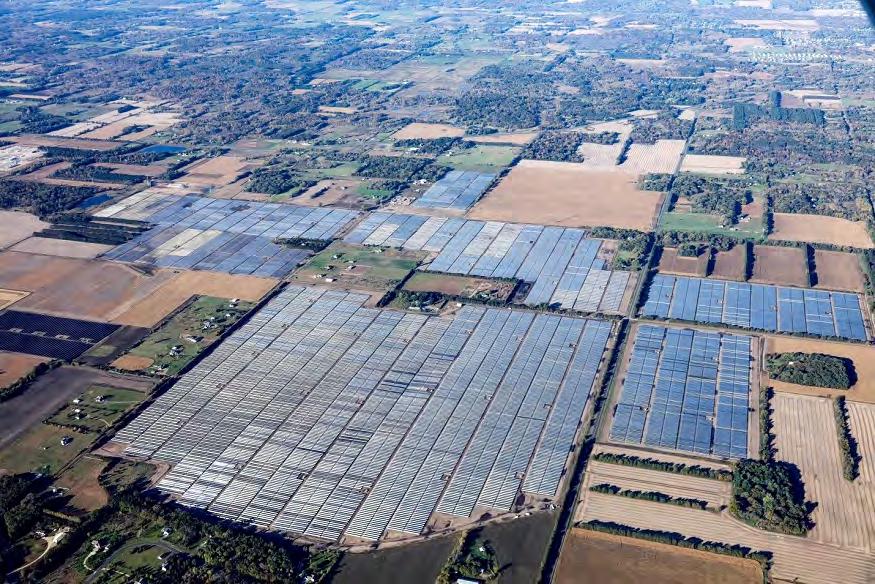 Utility-scale solar facilities are similar to conventional generators in that they are sited near the energy resource base (i.e., rural areas with abundant sunlight), transmit the energy through transmission, and provide predictability to the regional grid.