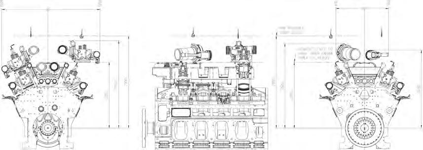 Main engine W8V31 & W10V31 (DAAF063858E) Fig 18-7 Service space requirement, Main