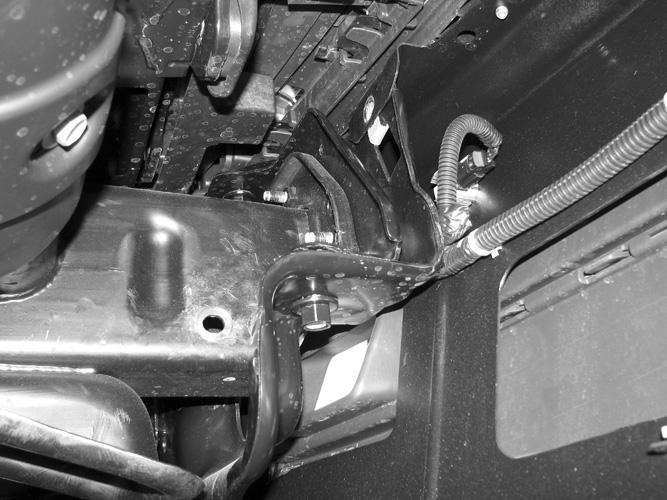 10. Locate the square tube support braces running up at an angle from the top of the frame channel to the bottom of the hood release mechanism, (Figures 13B, 15 & 16).
