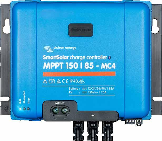 Charge Controllers Victron Energy Models: 12/24/36/48 Volt BlueSolar MPPT 150/35-100* Charge Controller 150/35 up to 150/100 power range Models: 12/24/36/48 Volt SmartSolar MPPT 250/60-100* Charge